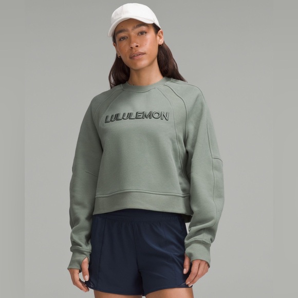 lululemon athletica Tops - Lululemon✨NEW NWOT✨Scuba oversized Pullover *Word Mark✨Eucalyptus Grey Green✨Sm